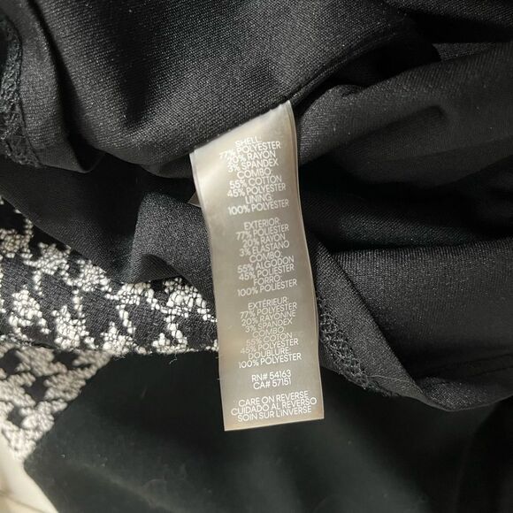 KARL LAGERFELD Paris Black White Dress Sheath Houndstooth Detail Size 6 - Picture 8 of 10